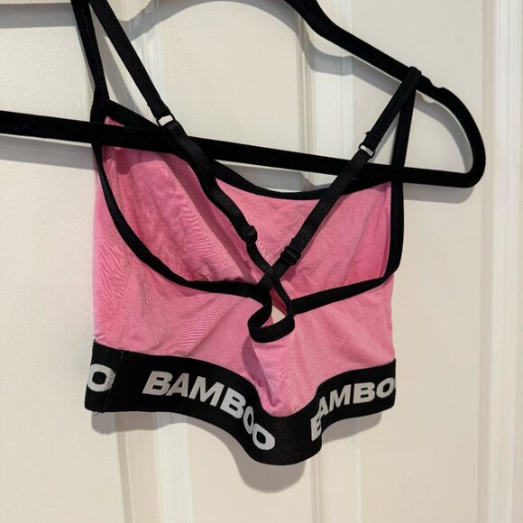 Pink Bamboo Banded Racerback Keyhole Lounge‎ Bra - Size Small - Picture 3 of 4
